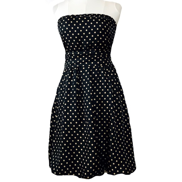 BCBGMaxAzria: Flirty Silk Cocktail Dress–polka dot with bubble skirt - Picture 1 of 7